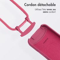 imoshion Coque arrière Color avec cordon amovible et MagSafe Apple iPhone 16 - Raspberry