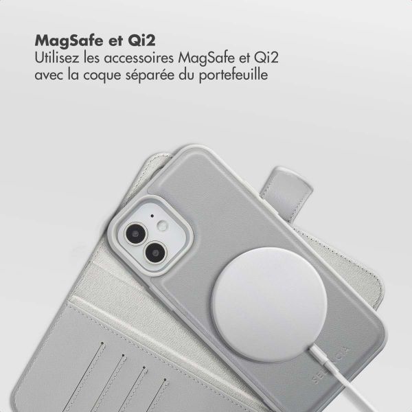 Selencia Étui portefeuille amovible Olyn avec MagSafe Apple iPhone 12 (Pro) - Gris
