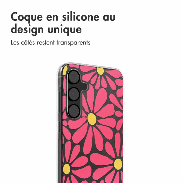 imoshion Coque design pour Samsung Galaxy A55 - Dusty Rose Flowers Connect