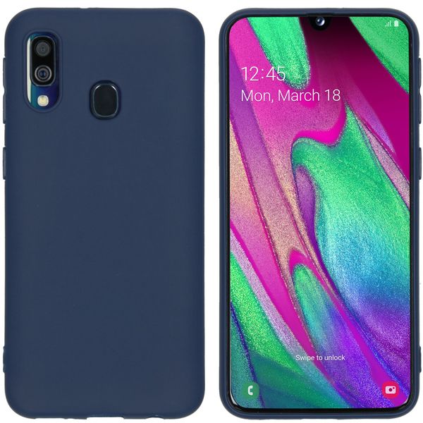 imoshion Coque Couleur Samsung Galaxy A40 - Bleu foncé