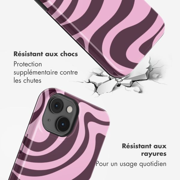 Selencia Coque arrière Vivid Apple iPhone 14 - Wavy Swirl Pink Plum