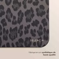 Selencia Sabi Tapis de Souris en Similicuir imprimé panthère - 20 x 24 cm - Midnight Black