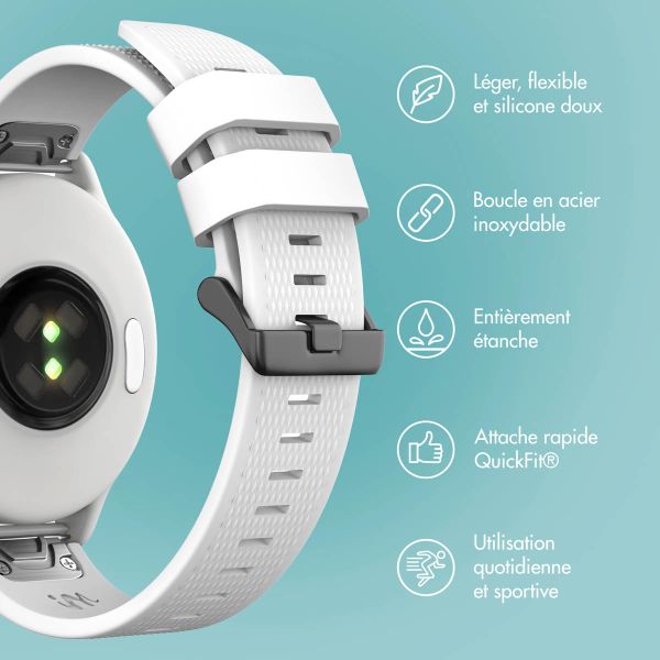imoshion Bracelet QuickFit® en silicone  - Connexion Garmin 22 mm - Blanc