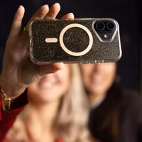 imoshion Coque arrière transparente Pailletée avec MagSafe Apple iPhone 15 - Doré