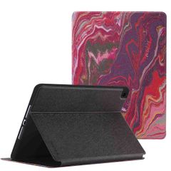 Selencia Coque tablette Vivid Apple iPad 9 (2021) 10.2 pouces / iPad 8 (2020) 10.2 pouces / iPad 7 (2019) 10.2 pouces - Marble Plum