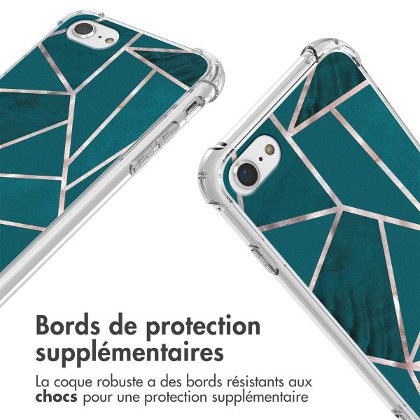 imoshion Coque Design avec cordon iPhone SE (2022 / 2020) / 8 / 7 - Petrol Green Graphic