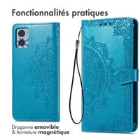 imoshion Etui de téléphone portefeuille Mandala Motorola Moto E22 - Turquoise