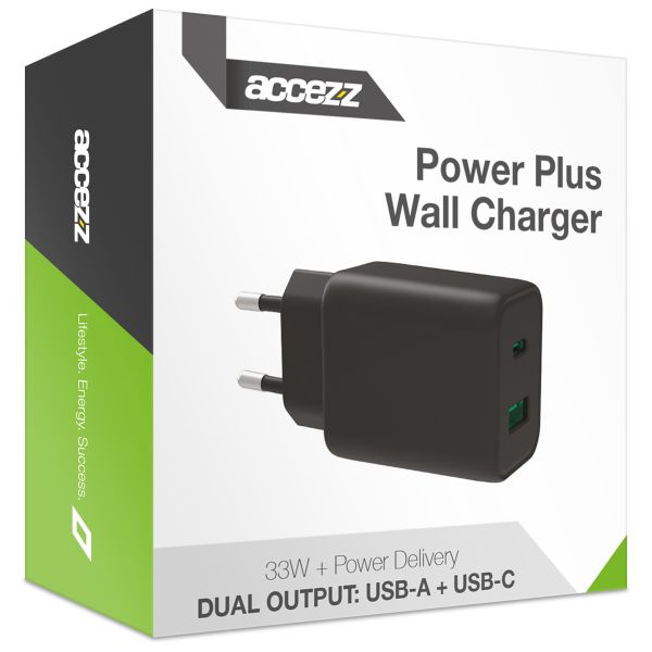 Accezz Cargeur Mural Power Plus - 33W - Noir