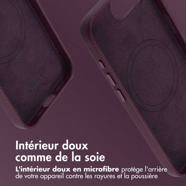 Accezz Coque arrière en cuir avec MagSafe Apple iPhone 16e - Heath Purple