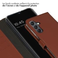 Selencia Étui portefeuille en cuir véritable Samsung Galaxy A25 (5G) - Marron clair