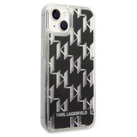 Karl Lagerfeld Coque arrière Liquid Glitter Monogram iPhone 14 - Noir