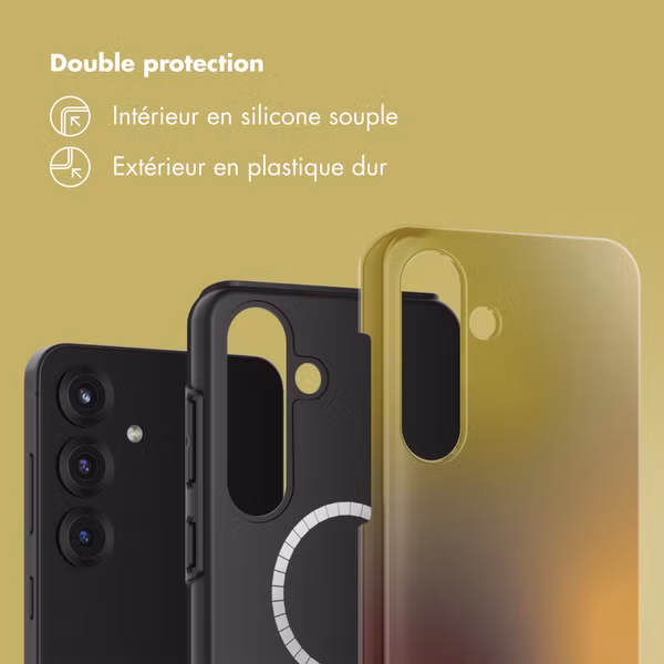 Selencia Coque arrière Vivid avec MagSafe Samsung Galaxy S25 - Gradient Olive Dust