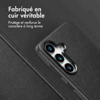 Accezz Coque arrière en cuir avec Magsafe Samsung Galaxy S25 Plus - Onyx Black