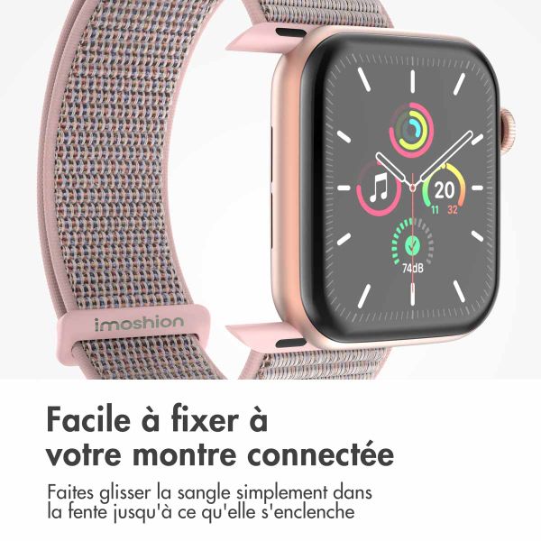imoshion Bracelet en nylon Apple Watch Series 1 t/m 11 / SE / Ultra (44/45/46/49 mm) - Sand Pink