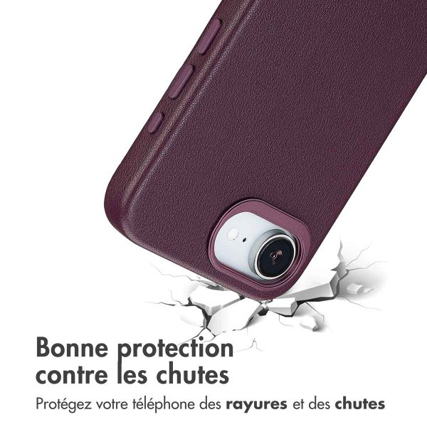 Accezz Coque arrière en cuir avec MagSafe Apple iPhone 16e - Heath Purple