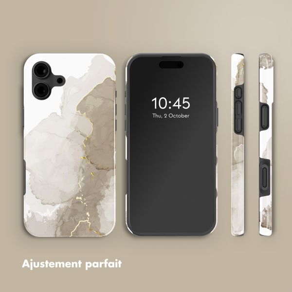 Selencia Coque arrière Vivid avec MagSafe Apple iPhone 16 - Marble Light Brown