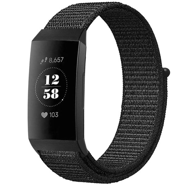 imoshion Bracelet en nylon le Fitbit Charge 3 / 4 - Noir