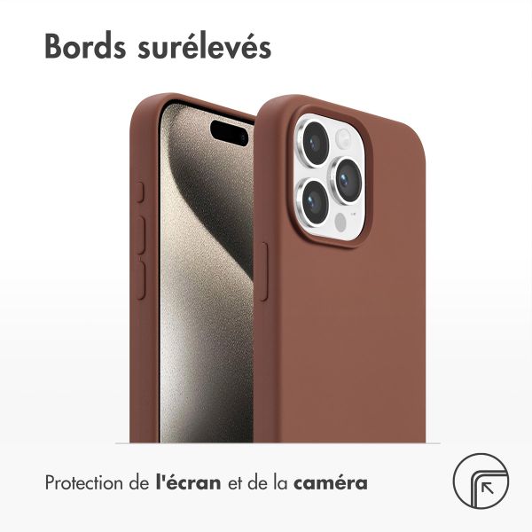 Accezz Coque Liquid Silicone avec MagSafe Apple iPhone 15 Pro Max - New Tea Brown