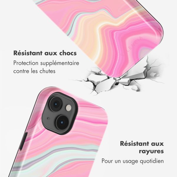 Selencia Coque arrière Vivid Tough avec MagSafe iPhone 14 - Pastel Lipstick Marble