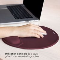 imoshion Tapis de souris ergonomique - Tapis de souris avec repose-poignet - 30 x 25 cm - Bordeaux
