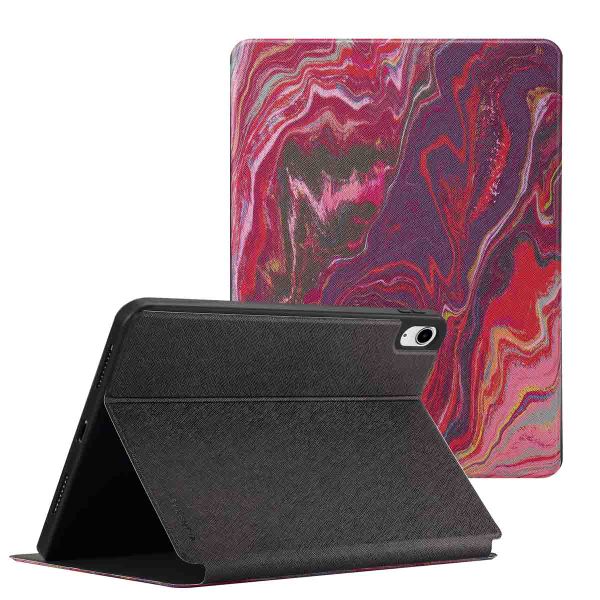 Selencia Coque tablette Vivid iPad 11 (2025) 11 pouces / iPad 10 (2022) 10.9 pouces - Marble Plum