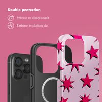 Selencia Coque arrière Vivid Tough avec MagSafe iPhone 15 Pro - Stars Rubine Red Light Pink