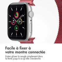 imoshion Bracelet magnétique milanais Apple Watch Series 1 - 9 / SE (38/40/41 mm) | Series 10 / 11 (42 mm) - Taille S - Rouge
