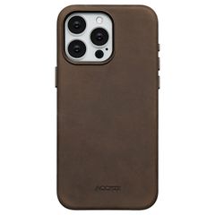 Accezz Coque arrière Vintage Leather MagSafe Apple iPhone 15 Pro Max - Rustic Brown