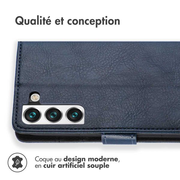 imoshion Étui de téléphone portefeuille Luxe Samsung Galaxy S22 - Bleu foncé