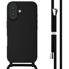 imoshion Coque en silicone avec cordon Apple iPhone 16 - Noir