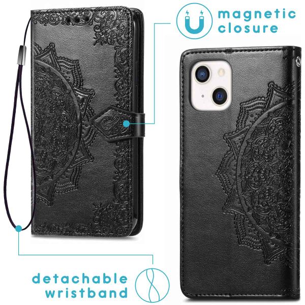 imoshion Etui de téléphone portefeuille Mandala iPhone 13 - Noir