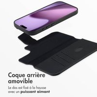 Accezz Étui de télephone portefeuille en cuir 2-en-1 avec MagSafe Apple iPhone 17 - Onyx Black