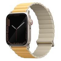 Uniq Bracelet Revix Premium Edition réversible Apple Watch Series 1 t/m 9 / SE (38/40/41 mm) | Series 10 / 11 (42 mm) - Canary Yellow / Ivory