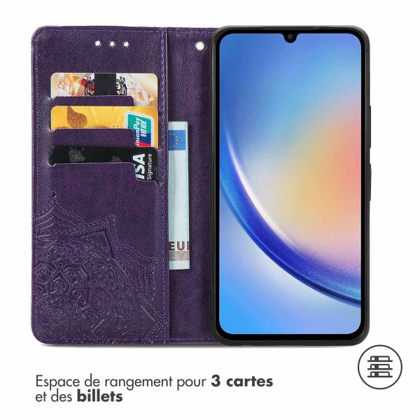 imoshion Etui de téléphone portefeuille Mandala Samsung Galaxy A35 - Violet