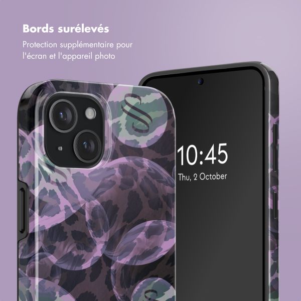 Selencia Coque arrière Vivid avec MagSafe Apple iPhone 15 - Leo Bubble Green