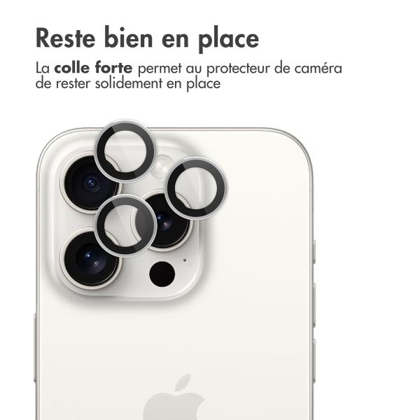 imoshion Lot de 2 protections d'objectif de caméra Apple iPhone 15 Pro / 15 Pro Max - White Titanium