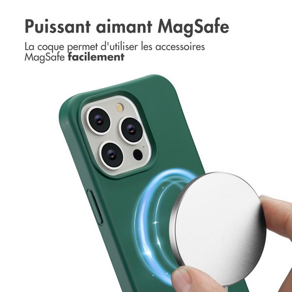 imoshion Coque arrière Color avec cordon amovible et MagSafe Apple iPhone 15 Pro - Vert foncé
