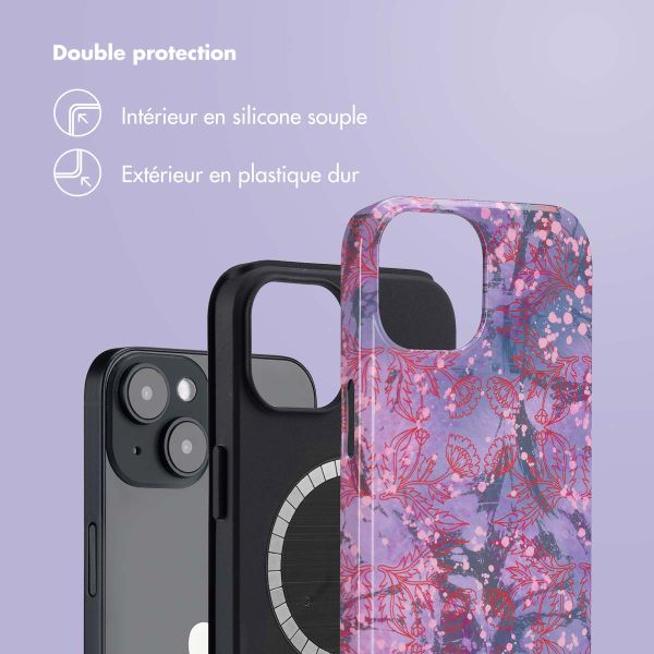 Selencia Coque arrière Vivid avec MagSafe Apple iPhone 14 - Fresh Paint Flower Orange