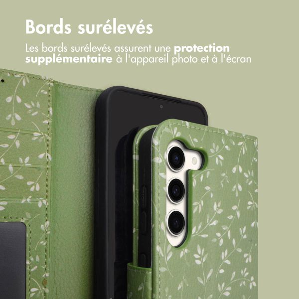 imoshion Étui de télephone portefeuille Design Samsung Galaxy S23 - Green Flowers