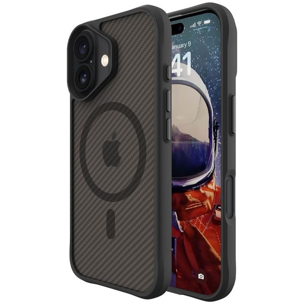 imoshion Rugged Hybrid Carbon Case avec MagSafe Apple iPhone 16 Plus - Noir