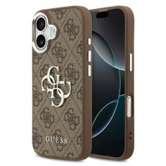 Guess Coque 4G Metal Logo Backcover Apple iPhone 17 - Silver Edge - Brown
