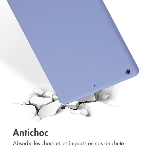 Accezz Coque Liquid Silicone Apple iPad 9 (2021) 10.2 pouces / iPad 8 (2020) 10.2 pouces / iPad 7 (2019) 10.2 pouces - Lila