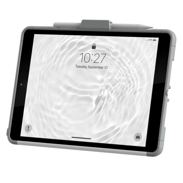 UAG Coque tablette Scout Healthcare avec strap Apple iPad 9 (2021) 10.2 pouces / iPad 8 (2020) 10.2 pouces / iPad 7 (2019) 10.2 pouces - Blanc / Gris