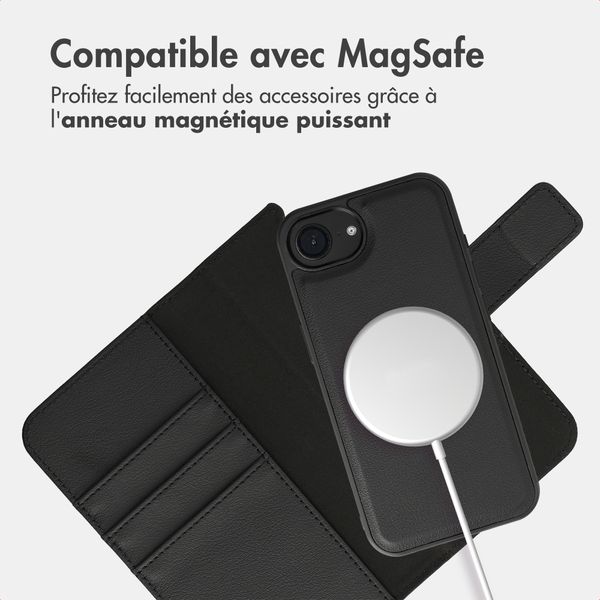 imoshion Étui portefeuille luxe 2-en-1 amovible Apple iPhone 17e / 16e - Noir