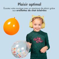 imoshion Casque sans fil pour enfants LED Light Cat Ear - Avec câble AUX - Jaune