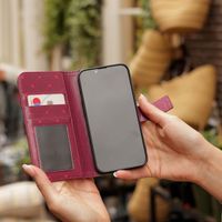 imoshion Étui de télephone portefeuille Design Apple iPhone SE (2022 / 2020) / 8 / 7 / 6(s) - Crush Check Coral Dust