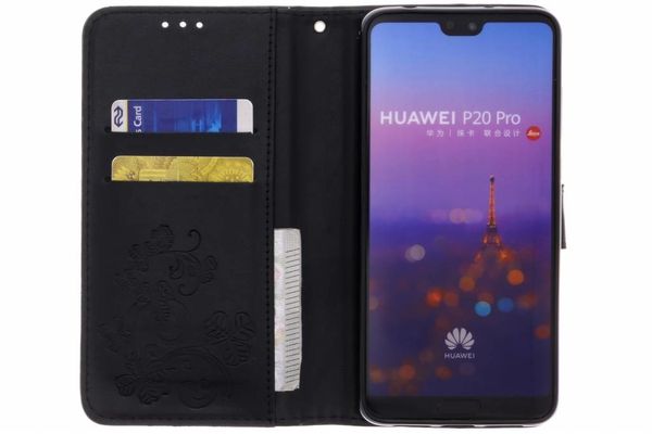 Etui de téléphone Fleurs de Trèfle Huawei 20 Pro - Noir