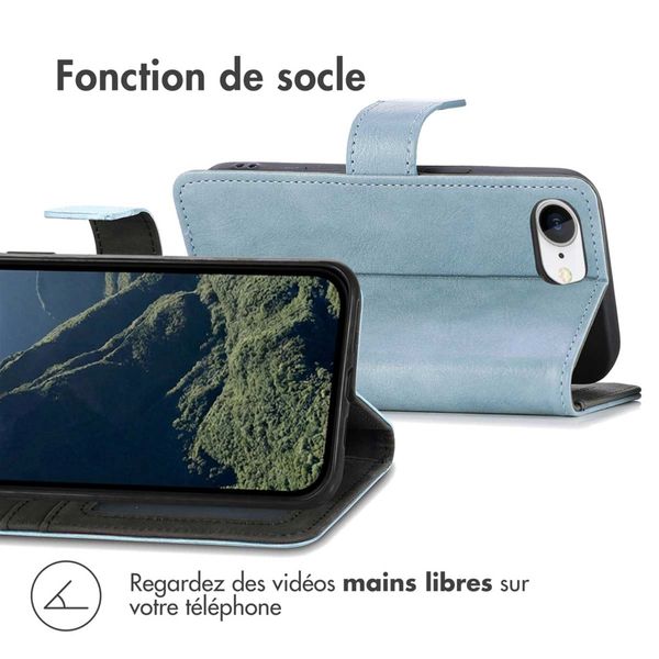 imoshion Étui de télephone portefeuille de luxe Apple iPhone 17e / 16e - Bleu clair