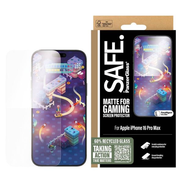 SAFE by PanzerGlass Protector d'écran Gaming Ultra Wide Fit avec applicateur Apple iPhone 16 Pro Max