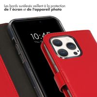 Selencia Étui portefeuille en cuir véritable Apple iPhone 15 Pro - Rouge